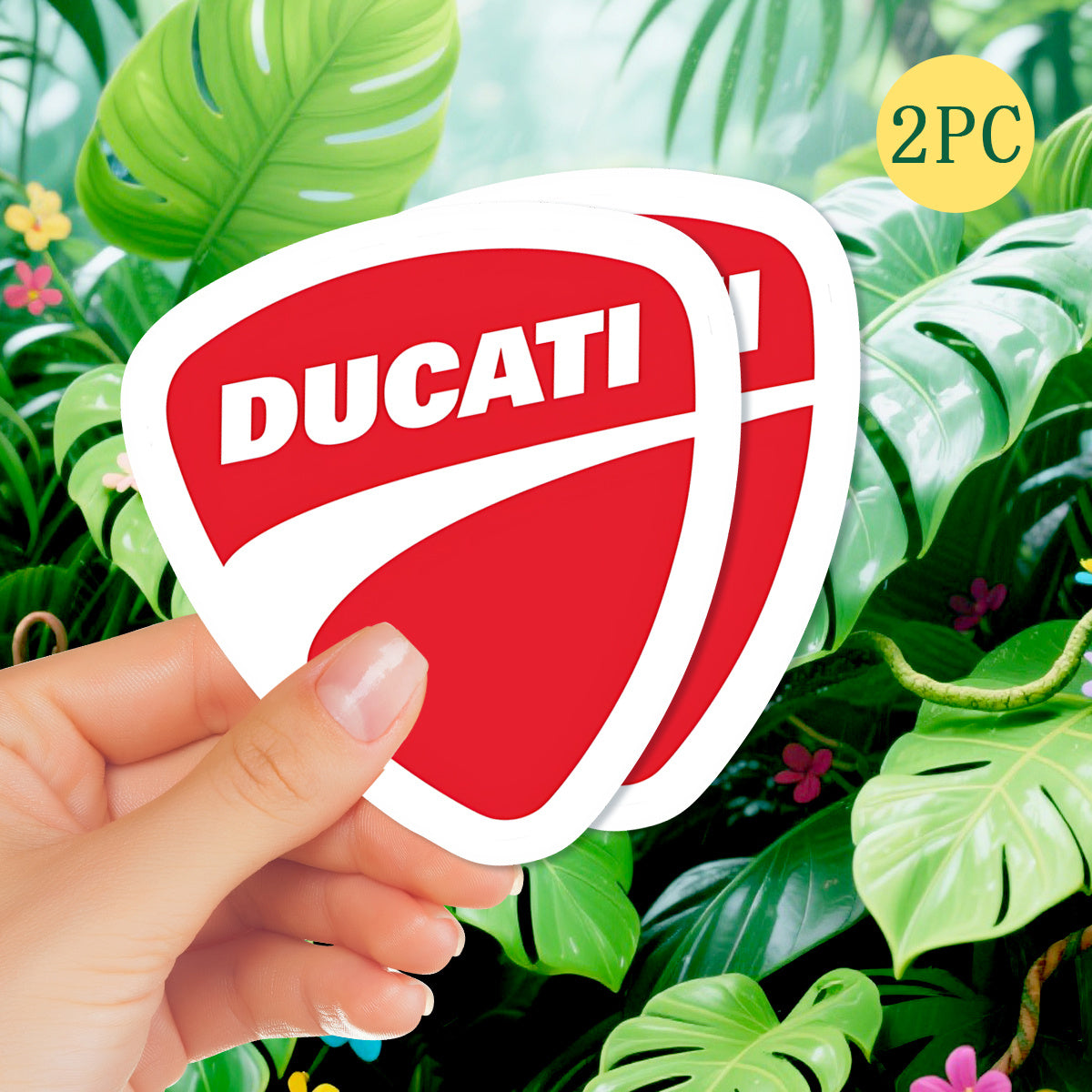Ducati Mat Siyah Kırmızı Logo Sticker 2’li Set Vinil | Sticker Master