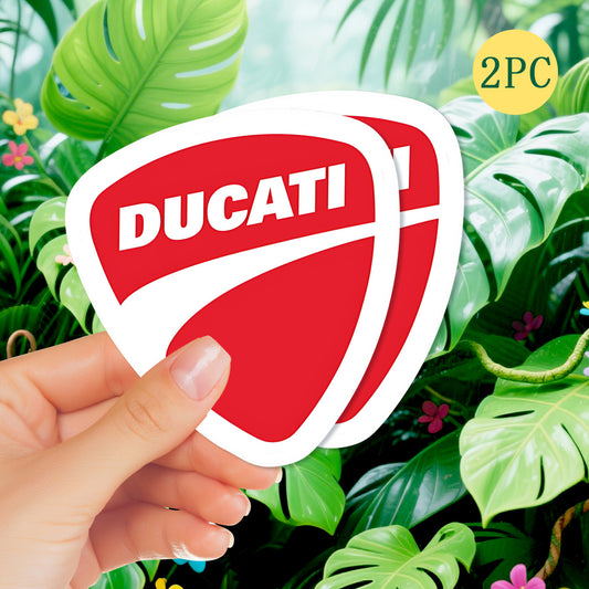 Ducati Mat Siyah Kırmızı Logo Sticker 2’li Set Vinil | Sticker Master