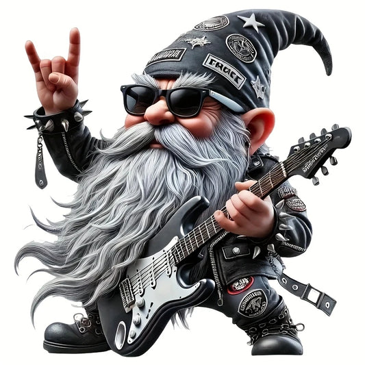 Sticker Master Rockin' Cüce Vinil Sticker - Motosiklet Punk Rocker Tasarımı, Arabalar, Laptoplar, Telefonlar, Cam ve Seramik için Kendinden Yapışkanlı Etiket - Parlak Bitiş, Dayanıklı Vinil, Tek Kullanımlık Karikatür Fantazi Dekor, Cüce Dekoru, 2D Düz