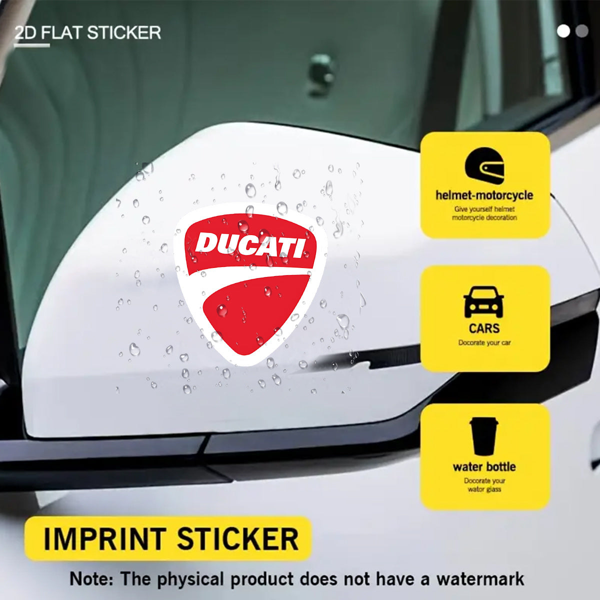 Ducati Mat Siyah Kırmızı Logo Sticker 2’li Set Vinil | Sticker Master
