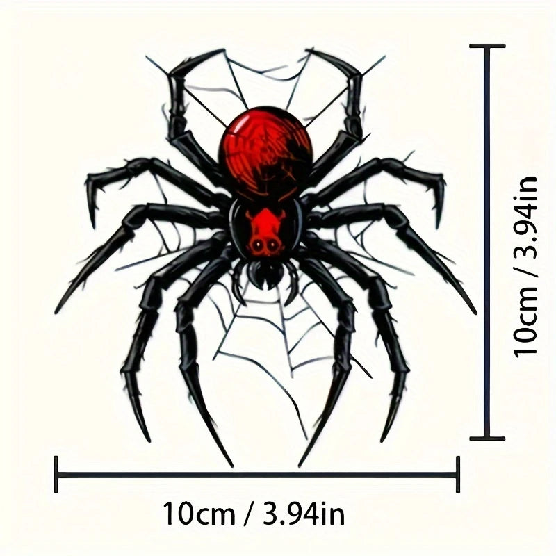 Sticker Master Siyah Zehirli Örümcek Çıkartması - Karikatür Korku Tasarımı - 10 cm Vinil Çıkartma