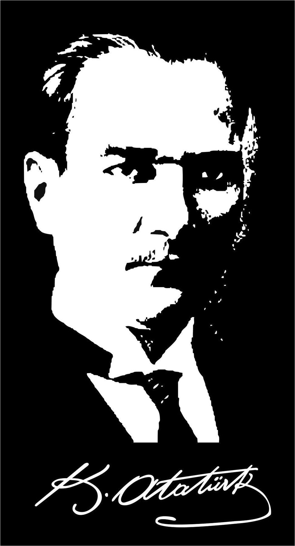 Sticker Master Mustafa Kemal Atatürk İmzalı Sticker Seti Motor, Kask, Laptop, Araba, Oto Araç İçin Dayanıklı Etiket Decal