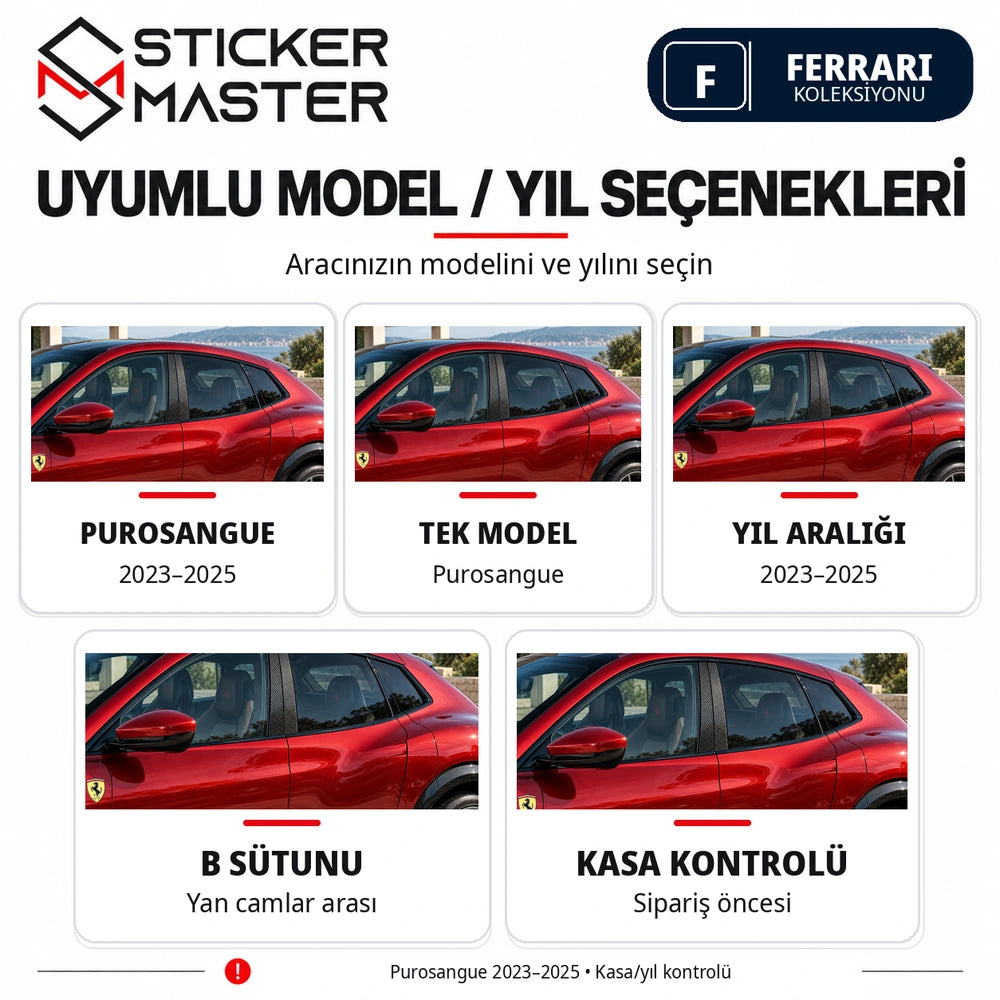 Ferrari Purosangue 2023–2025 model yıl seçeneği