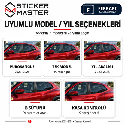 Ferrari Purosangue 2023–2025 model yıl seçeneği
