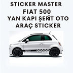 Sticker Master Fiat 500 Yan Kapı Şerit Oto Araç Sticker - Şahane Yarış Deseni