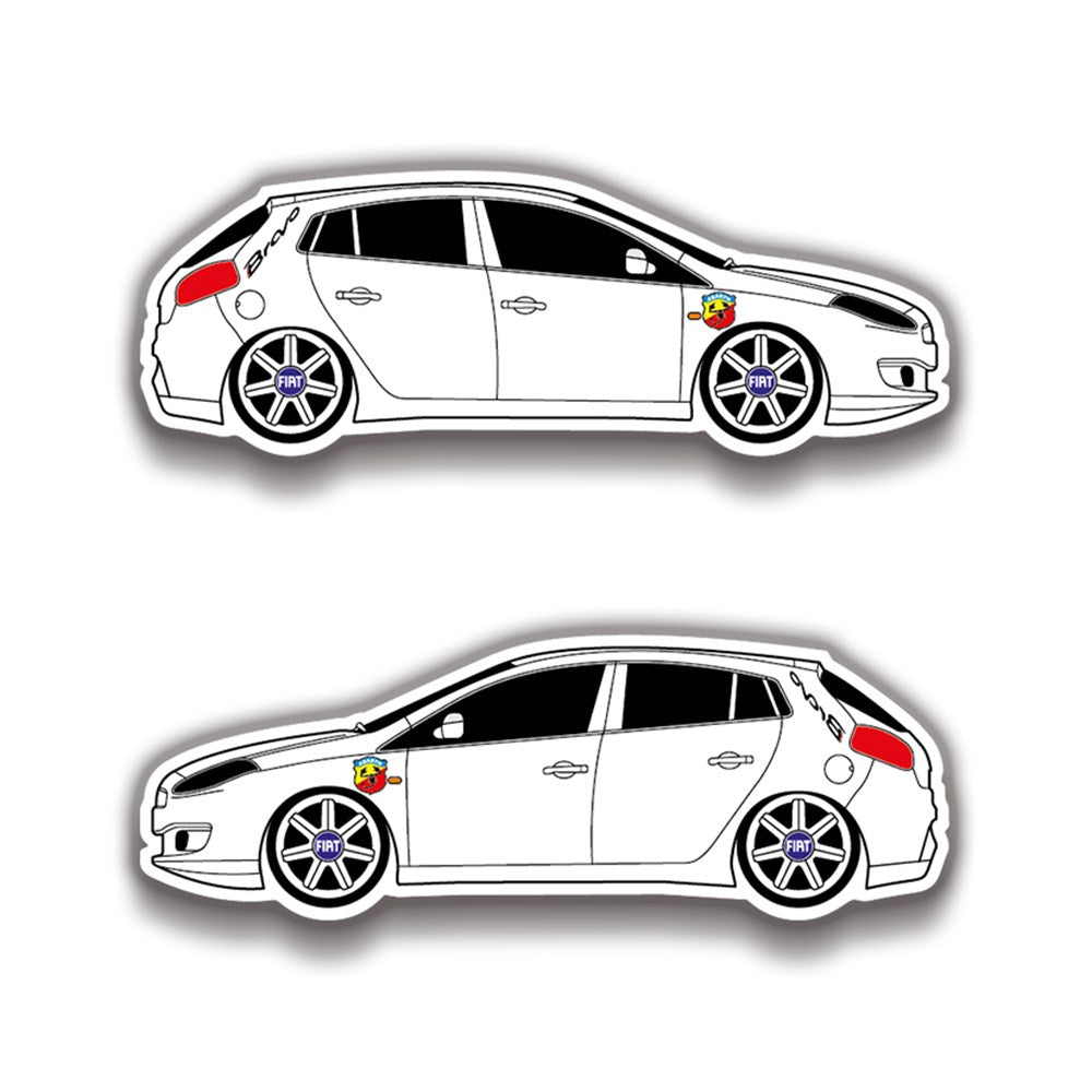 Sticker Master Fiat Bravo Basık Araç Oto Sticker Etiket - Sağ ve Sol Set - 15 Cm