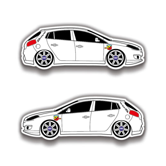 Sticker Master Fiat Bravo Basık Araç Oto Sticker Etiket - Sağ ve Sol Set - 15 Cm