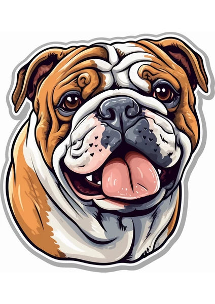 Sticker Master Bulldog Sticker Motor, Kask, Laptop, Araba, Oto Araç İçin Dayanıklı Etiket Decal