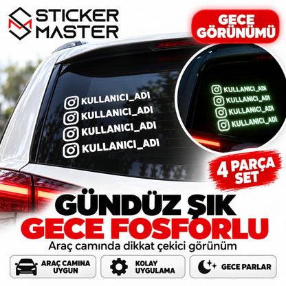 Fosforlu Instagram sticker arka cam gündüz beyaz gece fosforlu uygulama örneği