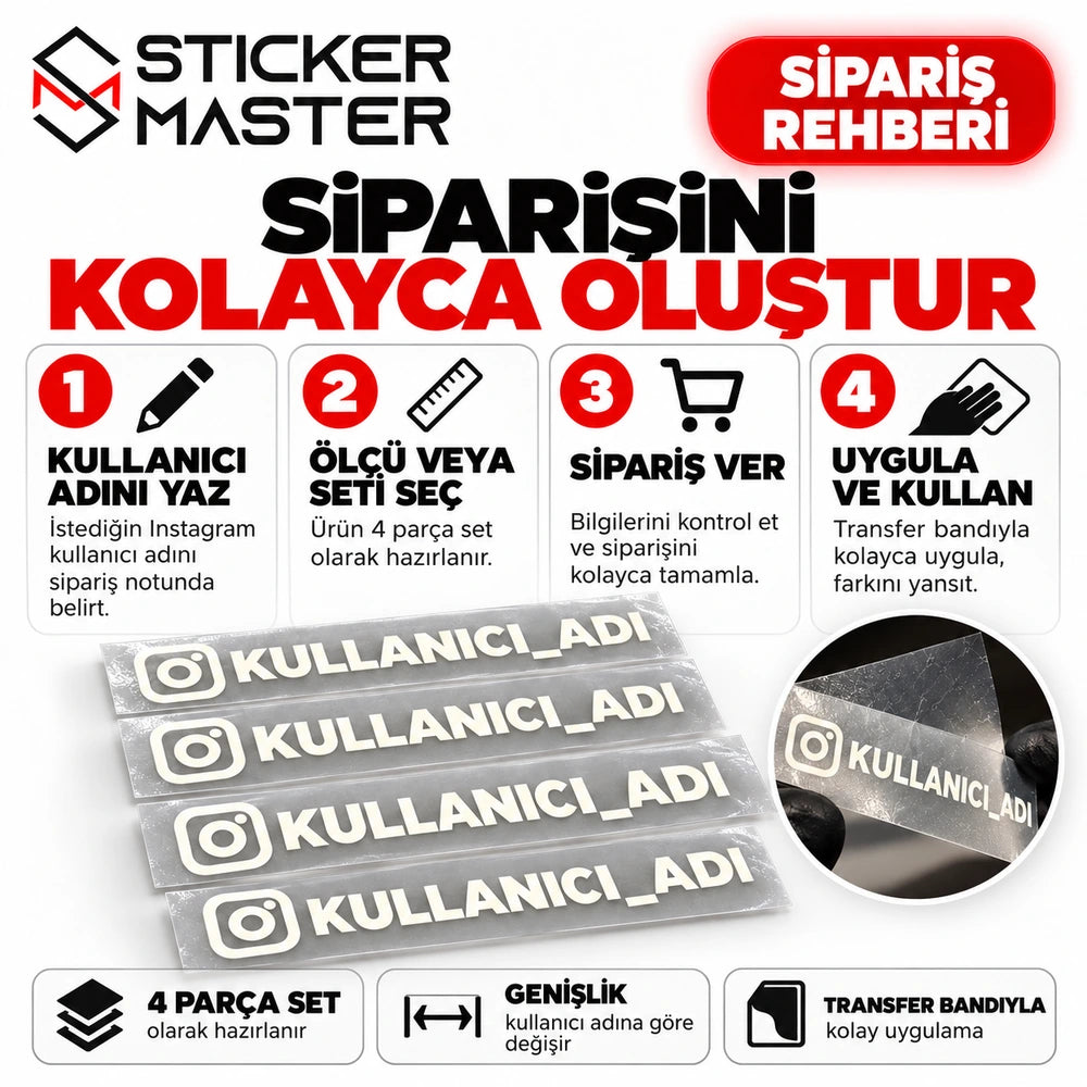 Fosforlu Instagram kullanıcı adı sticker kişiselleştirme ve sipariş rehberi