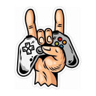 Gamer Sticker Rock İşareti Oyun Kolu 10 cm | Sticker Master