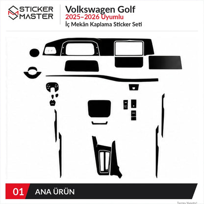 Volkswagen Golf 2025–2026 sticker seti ana ürün görünümü