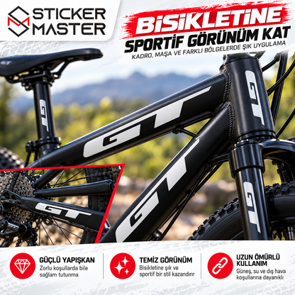 GT bisiklet uyumlu sticker seti bisiklet kadrosunda uygulama