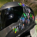 Sticker Master Hologramlı Hahaha Sticker Motorsiklet,Kask,Laptop,Motor Ve Oto Araç Sticker 15 X 30 Cm