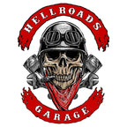Sticker Master Hell Road Garage Skull Sticker Motor, Kask, Laptop, Araba, Oto Araç İçin Dayanıklı Etiket Decal 15 Cm