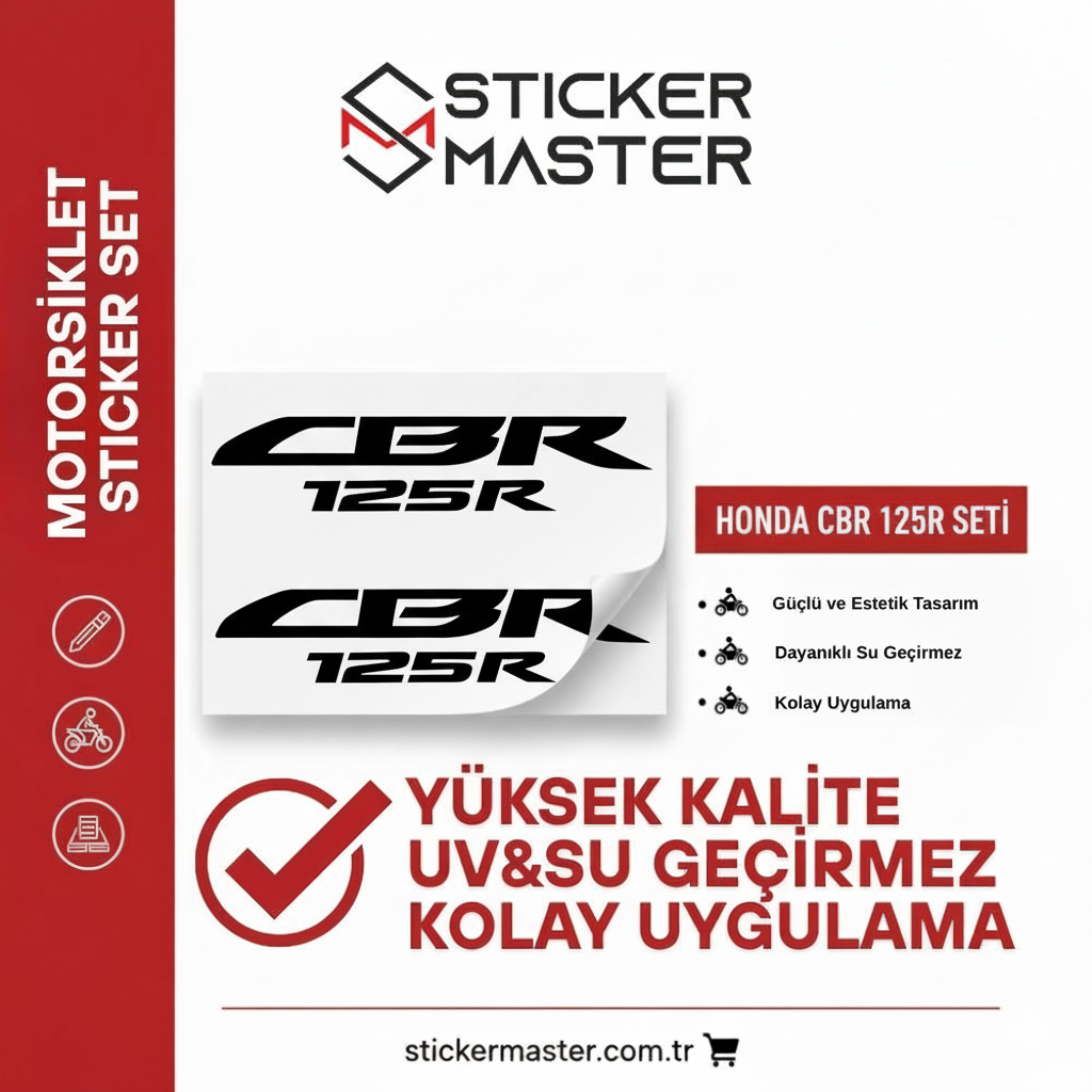 Sticker Master Honda Cbr 125R Sticker Set Motor Çıkartma Etiket 2 Adet