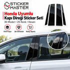 Honda Uyumlu Kapı Direği Sticker Seti | 30 Model