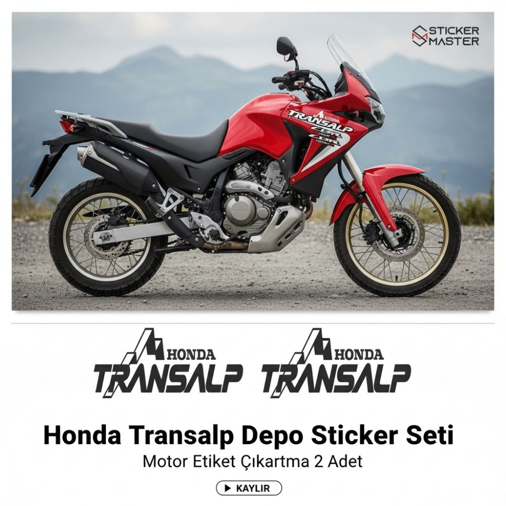Sticker Master Honda Transalp Depo Sticker Seti Motor Etiket Çıkartma 2 Adet