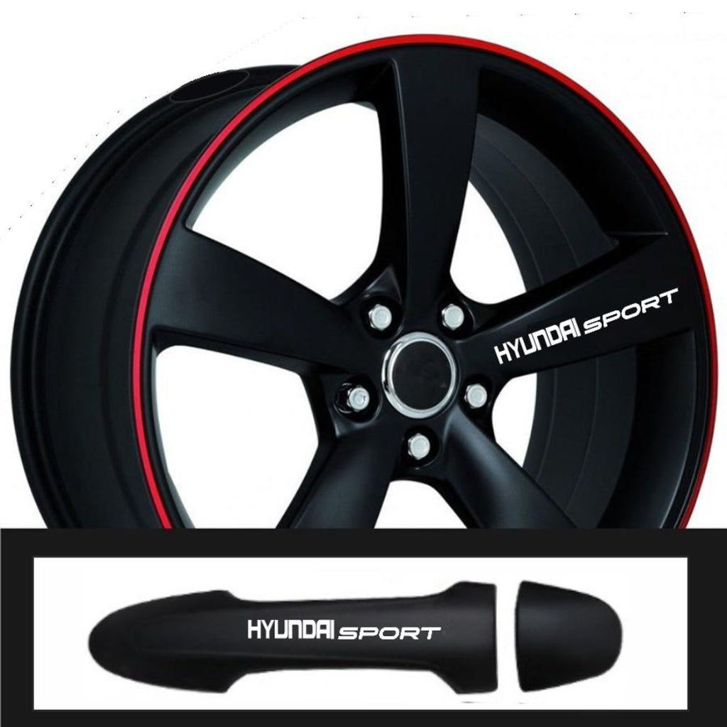 Sticker Master Hyundai Accent Kapı Kolu & Jant Sticker Seti – 10 Adet HYUNDAI SPORT Yazılı Etiket
