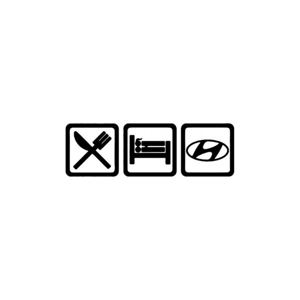 Sticker Master Eat Sleep Hyundai Sticker – JDM Mizah Sticker Oto Araba Cam Etiketi