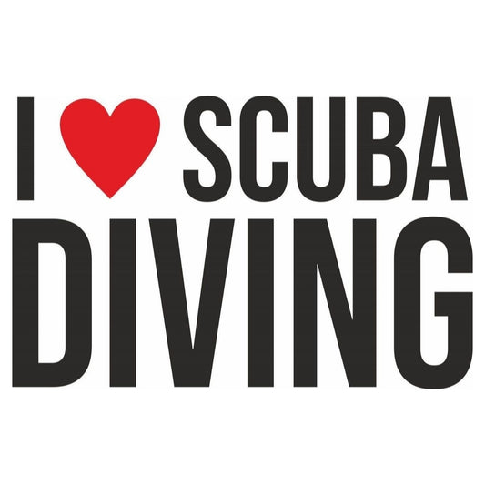 Sticker Master I Love Scuba Diving Dalış Sticker Motor, Kask, Laptop, Araba, Oto Araç İçin Dayanıklı Etiket Decal 15 Cm