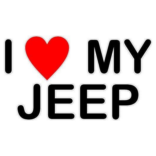 Sticker Master I Love My Jeep Sticker Motor, Kask, Laptop, Araba, Oto Araç İçin Dayanıklı Etiket Decal 15 Cm