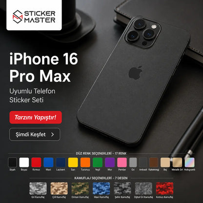 iPhone 16 Pro Max Uyumlu Telefon Sticker Seti ads