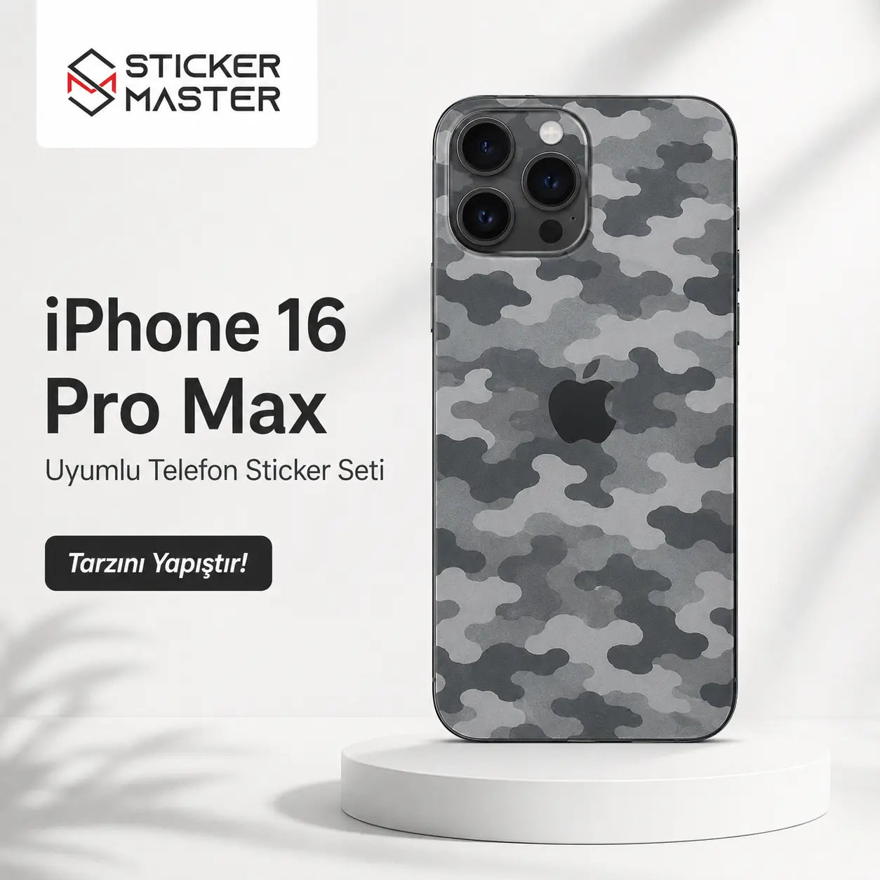 iPhone 16 Pro Max Uyumlu Telefon Sticker Seti sade