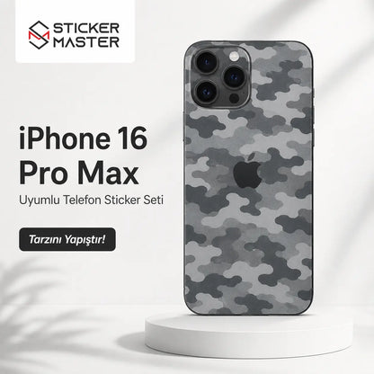 iPhone 16 Pro Max Uyumlu Telefon Sticker Seti sade