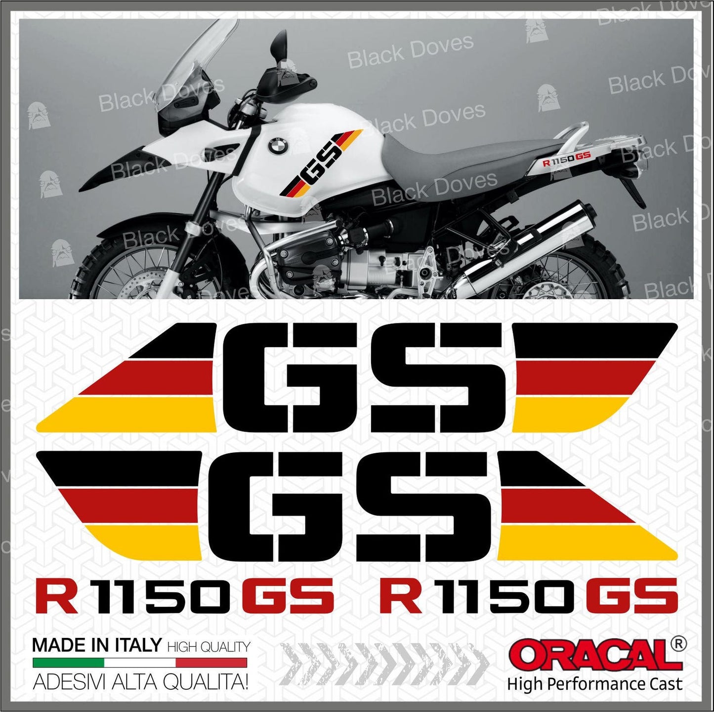 Sticker Master BMW GS R1150 Motor Sticker Set – Kırmızı Siyah Çift Taraflı Tasarım