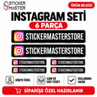 Instagram Kullanıcı Adı Sticker Seti | Kişiye Özel 6 Parça
