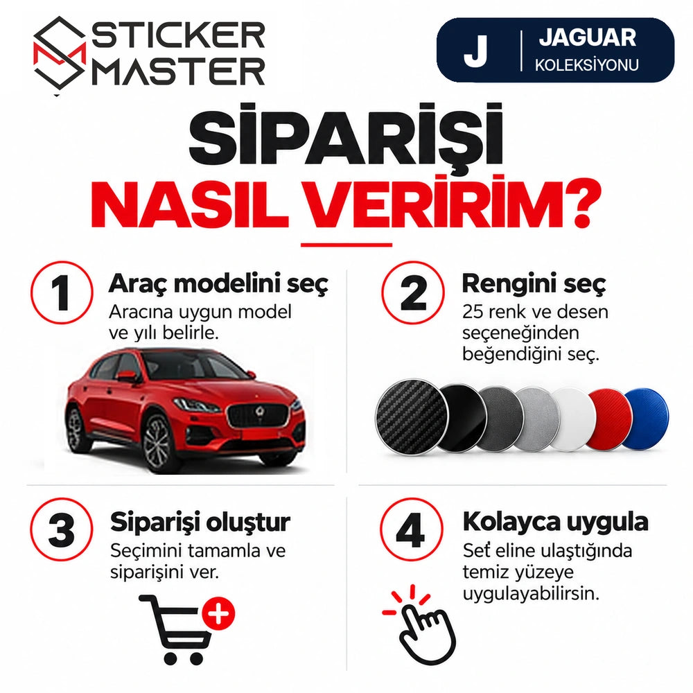 Jaguar kapı direği sticker model ve renk seçimi sipariş rehberi