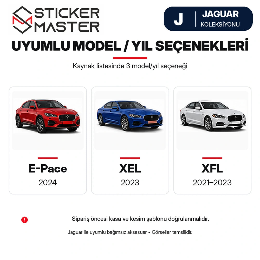 Jaguar E-Pace XEL XFL model ve yıl seçenekleri