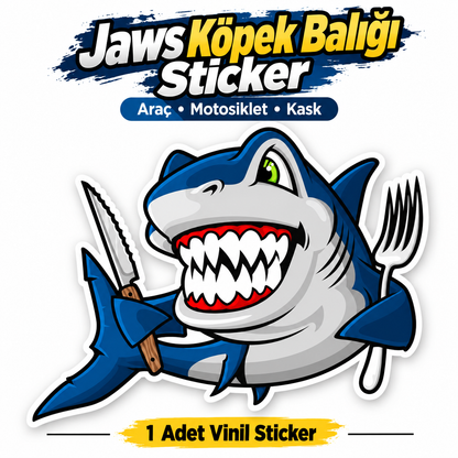 Jaws Köpek Balığı Sticker ana ürün görseli