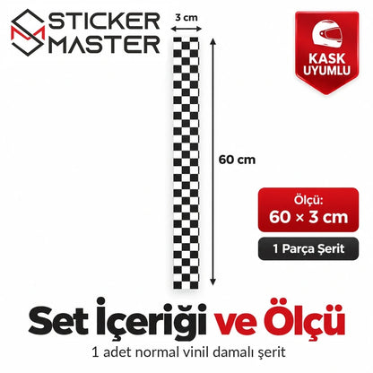 Kask damalı normal vinil şerit ölçüsü 60×3 cm 1 parça