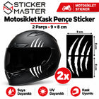 Motosiklet Kask Pençe Sticker Seti | 2 Adet, 17 Renk ve Holografik