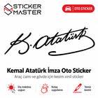 Kemal Atatürk İmza Oto Sticker | 2 Adet | Renk ve Ölçü Seçenekli