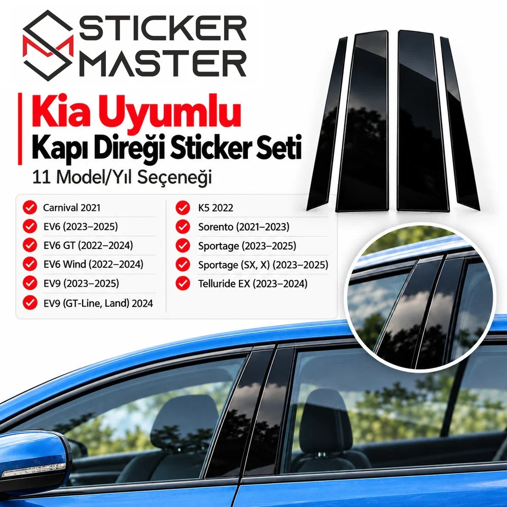 Kia uyumlu kapı direği sticker 11 model yıl Carnival EV6 EV9 K5 Sportage Telluride