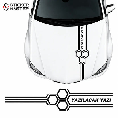 Kişiye Özel Kaput Sticker İsim ve Yazı - Araç Üzeri Uygulama