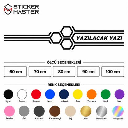 Kişiye Özel Kaput Sticker - Ölçü ve Renk Seçenekleri