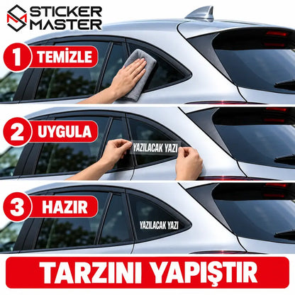 Kişiye Özel Kelebek Cam Sticker – İsim ve Yazı | Tüm Araçlara Uyumlu uygulama adımları