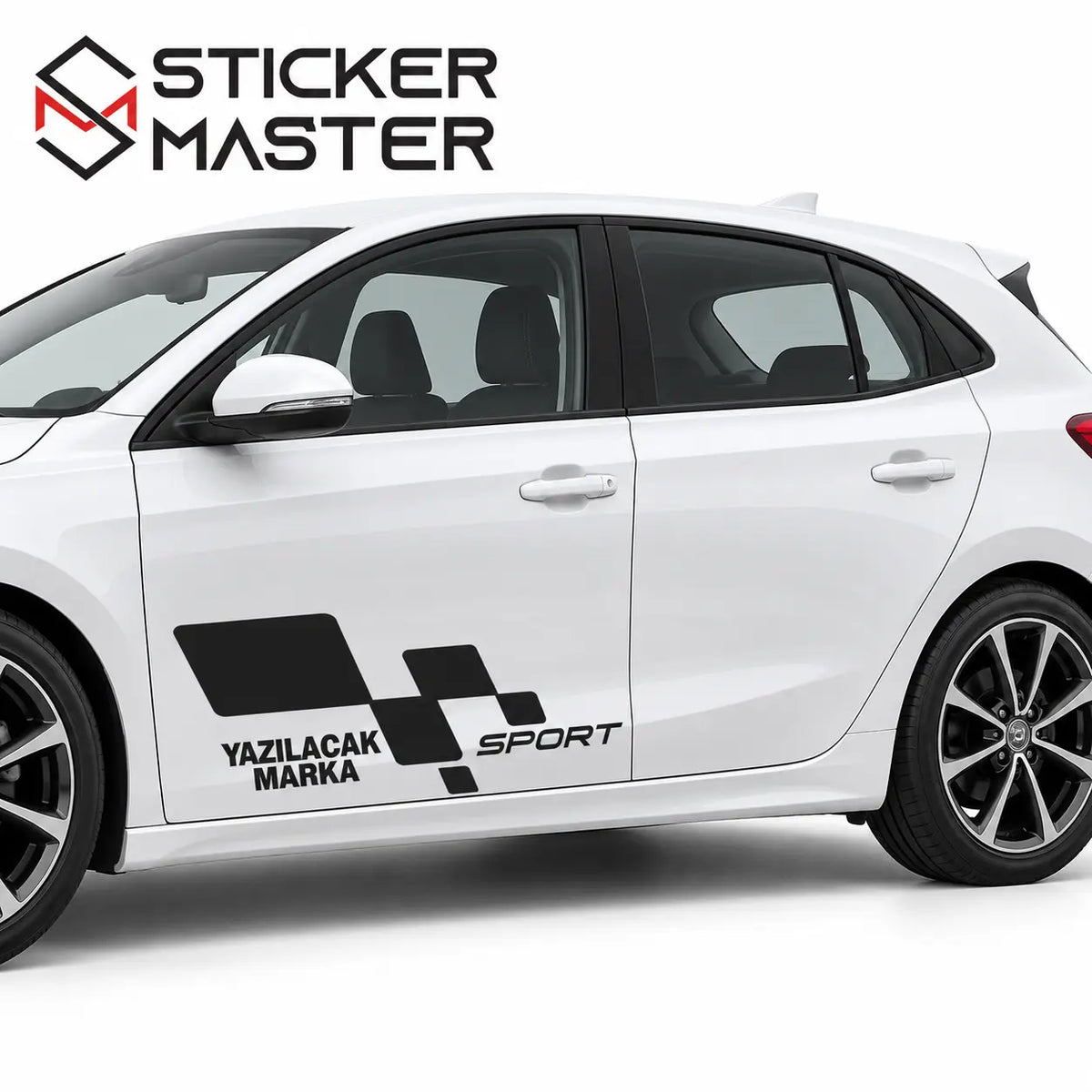 Kişiye Özel Racing Flag Yan Kapı Sticker - araç yan uygulama