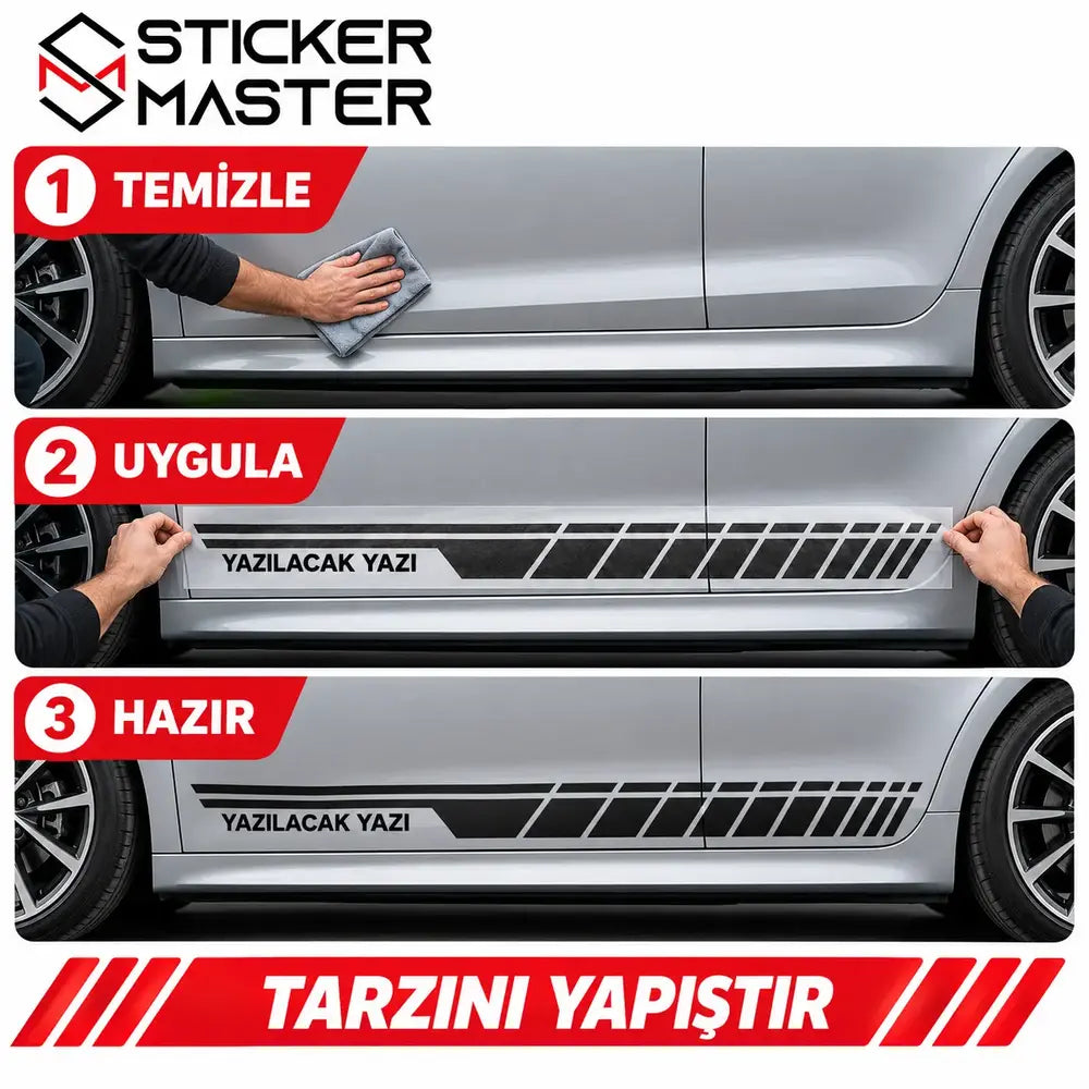 Kişiye Özel Sport Yan Sticker – İsim ve Yazı | Tüm Araçlara Uyumlu uygulama adımları