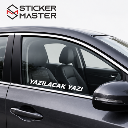 Kişiye Özel Yan Cam Sticker – İsim ve Yazı | Tüm Araçlara Uyumlu