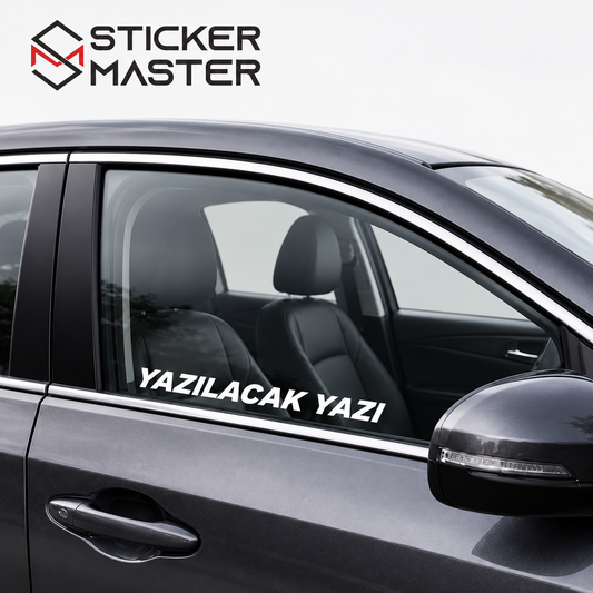 Kişiye Özel Yan Cam Sticker – İsim ve Yazı | Tüm Araçlara Uyumlu