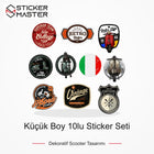 Vespa Uyumlu Küçük Boy 10lu Sticker Seti