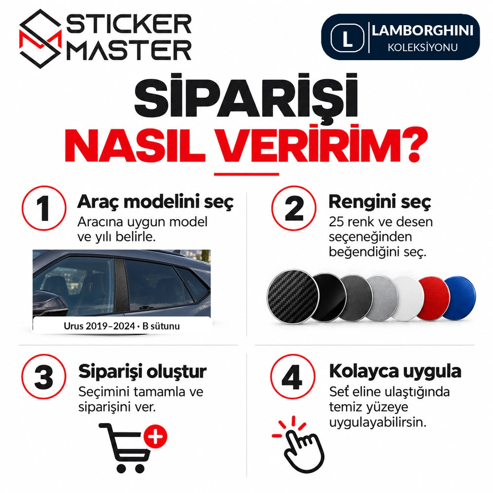 Lamborghini Urus sticker sipariş rehberi araç modeli yılı ve renk seçimi