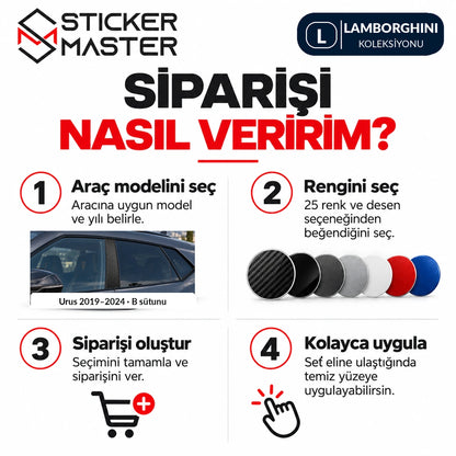 Lamborghini Urus sticker sipariş rehberi araç modeli yılı ve renk seçimi
