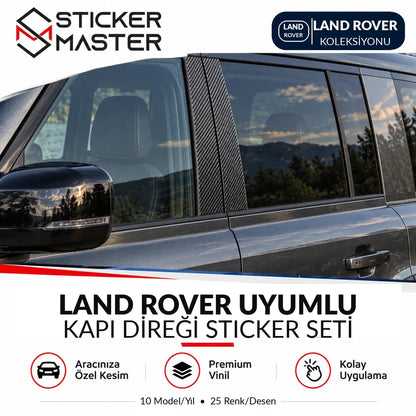 Land Rover kapı direği sticker seti SM5 ana ürün ve temsili B sütunu uygulaması