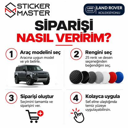Land Rover sticker sipariş rehberi araç modeli yıl ve renk seçimi, SM5 sabit şablon